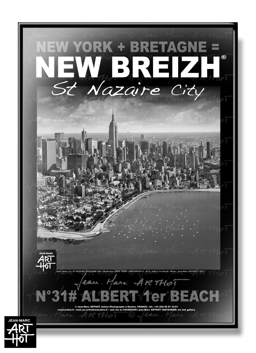 arthot-photo-art-b&w-new-york-bretagne-newbreizh-031-loire-atlantique-44-saint-nazaire-plage-albert1er-manhattan-aero-AFFICHE
